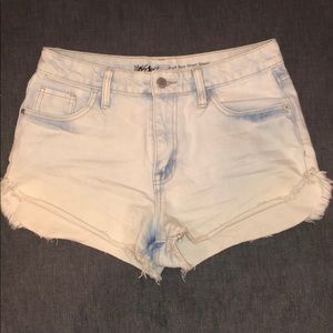 Light Wash Faded Jean Shorts